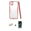 MARSİLYAN™- iPhone 11 Pro Kılıf Atlas Asil Serisi - Şeffaf 360 Full Body Arka Koruyucu + Renkli Kamera Lens Koruma Cam - YL