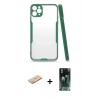 MARSİLYAN™- iPhone 11 Pro Kılıf Atlas Asil Serisi - Şeffaf 360 Full Body Arka Koruyucu + Renkli Kamera Lens Koruma Cam - YL