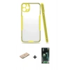 MARSİLYAN™- iPhone 11 Pro Kılıf Atlas Asil Serisi - Şeffaf 360 Full Body Arka Koruyucu + Renkli Kamera Lens Koruma Cam - YL