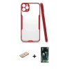 MARSİLYAN™- iPhone 11 Pro Kılıf Atlas Asil Serisi - Şeffaf 360 Full Body Arka Koruyucu + Renkli Kamera Lens Koruma Cam - YL