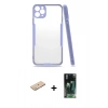 MARSİLYAN™- iPhone 11 Pro Kılıf Atlas Asil Serisi - Şeffaf 360 Full Body Arka Koruyucu + Renkli Kamera Lens Koruma Cam - YL