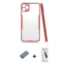 MARSİLYAN™- iPhone 11 Pro Kılıf Atlas Asil Serisi - Şeffaf Pasifik Cam Ekran Koruyucu + Shine Kamera Lens Koruma Cam - GS