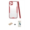 MARSİLYAN™- iPhone 11 Pro Kılıf Atlas Asil Serisi - Şeffaf Pasifik Cam Ekran Koruyucu + Renkli Kamera Lens Koruma Cam - TU