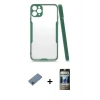 MARSİLYAN™- iPhone 11 Pro Kılıf Atlas Asil Serisi - Siyah 34D Hayalet Izgaralı Cam + Shine Kamera Lens Koruma Cam - SABE