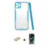 MARSİLYAN™- iPhone 11 Pro Kılıf Atlas Asil Serisi - Siyah 360 Mat Full Body Arka Koruyucu + Renkli Kamera Lens Koruma Cam - PE