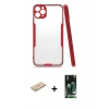 MARSİLYAN™- iPhone 11 Pro Kılıf Atlas Asil Serisi - Siyah 360 Mat Full Body Arka Koruyucu + Renkli Kamera Lens Koruma Cam - PE
