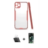 MARSİLYAN™- iPhone 11 Pro Kılıf Atlas Asil Serisi - Siyah 360 Mat Full Body Arka Koruyucu + Kamera Lens Koruma Cam - SF