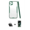 MARSİLYAN™- iPhone 11 Pro Kılıf Atlas Asil Serisi - Siyah 360 Mat Full Body Arka Koruyucu + Kamera Lens Koruma Cam - SF