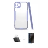 MARSİLYAN™- iPhone 11 Pro Kılıf Atlas Asil Serisi - Siyah 3D Antistatik Hayalet Cam Ekran Koruyucu + Kamera Lens Koruma Cam - SF