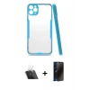 MARSİLYAN™- iPhone 11 Pro Kılıf Atlas Asil Serisi - Siyah 3D Antistatik Hayalet Cam Ekran Koruyucu + Kamera Lens Koruma Cam - SF