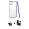 MARSİLYAN™- iPhone 11 Pro Kılıf Atlas Asil Serisi - Siyah 3D Antistatik Mat Seramik Nano Ekran Koruyucu + Kamera Lens Koruma Cam - SF