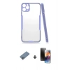 MARSİLYAN™- iPhone 11 Pro Kılıf Atlas Asil Serisi - Siyah 3D Antistatik Mat Seramik Nano Ekran Koruyucu + Shine Kamera Lens Koruma Cam - SABE