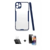 MARSİLYAN™- iPhone 11 Pro Kılıf Atlas Asil Serisi - Siyah 3D Antistatik Mat Seramik Nano Ekran Koruyucu + Kamera Lens Koruma Cam - SF