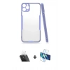 MARSİLYAN™- iPhone 11 Pro Kılıf Atlas Asil Serisi - Siyah 3D Antistatik Seramik Nano Ekran Koruyucu + Kamera Lens Koruma Cam - SF