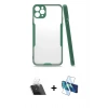 MARSİLYAN™- iPhone 11 Pro Kılıf Atlas Asil Serisi - Siyah 3D Antistatik Seramik Nano Ekran Koruyucu + Kamera Lens Koruma Cam - SF