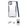 MARSİLYAN™- iPhone 11 Pro Kılıf Atlas Asil Serisi - Siyah 5D Hayalet Cam Ekran Koruyucu + Renkli Kamera Lens Koruma Cam - SI