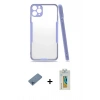 MARSİLYAN™- iPhone 11 Pro Kılıf Atlas Asil Serisi - Siyah Polymer Nano Ekran Koruyucu + Shine Kamera Lens Koruma Cam - MI