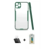 MARSİLYAN™- iPhone 11 Pro Kılıf Atlas Asil Serisi - Siyah Polymer Nano Ekran Koruyucu + Kamera Lens Koruma Cam - SF