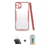 MARSİLYAN™- iPhone 11 Pro Kılıf Atlas Asil Serisi - Siyah Polymer Nano Ekran Koruyucu + Kamera Lens Koruma Cam - SF