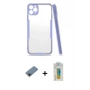 MARSİLYAN™- iPhone 11 Pro Kılıf Atlas Asil Serisi - Siyah Polymer Nano Ekran Koruyucu + Shine Kamera Lens Koruma Cam - SH