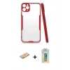 MARSİLYAN™- iPhone 11 Pro Kılıf Atlas Asil Serisi - Siyah Polymer Nano Ekran Koruyucu + Renkli Kamera Lens Koruma Cam - TU