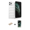 MARSİLYAN™- iPhone 11 Pro Kılıf Atlas Koleksiyonu - Şeffaf 360 Full Body Arka Koruyucu + Renkli Kamera Lens Koruma Cam - YL