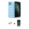MARSİLYAN™- iPhone 11 Pro Kılıf Atlas Koleksiyonu - Şeffaf 360 Full Body Arka Koruyucu + Renkli Kamera Lens Koruma Cam - YL