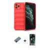 MARSİLYAN™- iPhone 11 Pro Kılıf Atlas Koleksiyonu - Şeffaf 360 Full Body Arka Koruyucu + Shine Kamera Lens Koruma Cam - SH