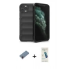 MARSİLYAN™- iPhone 11 Pro Kılıf Atlas Koleksiyonu - Şeffaf Pasifik Cam Ekran Koruyucu + Shine Kamera Lens Koruma Cam - PE