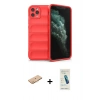 MARSİLYAN™- iPhone 11 Pro Kılıf Atlas Koleksiyonu - Şeffaf Pasifik Cam Ekran Koruyucu + Renkli Kamera Lens Koruma Cam - TU
