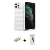 MARSİLYAN™- iPhone 11 Pro Kılıf Atlas Koleksiyonu - Şeffaf Pasifik Cam Ekran Koruyucu + Renkli Kamera Lens Koruma Cam - TU