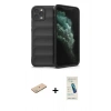 MARSİLYAN™- iPhone 11 Pro Kılıf Atlas Koleksiyonu - Şeffaf Pasifik Cam Ekran Koruyucu + Renkli Kamera Lens Koruma Cam - YL
