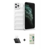 MARSİLYAN™- iPhone 11 Pro Kılıf Atlas Koleksiyonu - Siyah 20D Premium Cam Ekran Koruyucu + Kamera Lens Koruma Cam - SF