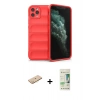 MARSİLYAN™- iPhone 11 Pro Kılıf Atlas Koleksiyonu - Siyah 20D Premium Cam Ekran Koruyucu + Renkli Kamera Lens Koruma Cam - SI