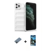 MARSİLYAN™- iPhone 11 Pro Kılıf Atlas Koleksiyonu - Siyah 34D Izgaralı Cam + Shine Kamera Lens Koruma Cam - SH