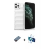 MARSİLYAN™- iPhone 11 Pro Kılıf Atlas Koleksiyonu - Siyah 3D Antistatik Seramik Nano Ekran Koruyucu + Metal Kamera Lens Koruma Cam - KI