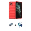 MARSİLYAN™- iPhone 11 Pro Kılıf Atlas Koleksiyonu - Siyah 3D Antistatik Seramik Nano Ekran Koruyucu + Metal Kamera Lens Koruma Cam - KI