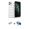 MARSİLYAN™- iPhone 11 Pro Kılıf Atlas Koleksiyonu - Siyah 3D Antistatik Seramik Nano Ekran Koruyucu + Renkli Kamera Lens Koruma Cam - TU