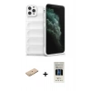 MARSİLYAN™- iPhone 11 Pro Kılıf Atlas Koleksiyonu - Siyah 5D Hayalet Cam Ekran Koruyucu + Renkli Kamera Lens Koruma Cam - PE