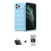 MARSİLYAN™- iPhone 11 Pro Kılıf Atlas Koleksiyonu - Siyah 5D Hayalet Cam Ekran Koruyucu + Kamera Lens Koruma Cam - SF