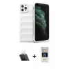 MARSİLYAN™- iPhone 11 Pro Kılıf Atlas Koleksiyonu - Siyah 5D Hayalet Cam Ekran Koruyucu + Kamera Lens Koruma Cam - SF