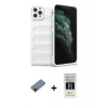 MARSİLYAN™- iPhone 11 Pro Kılıf Atlas Koleksiyonu - Siyah 5D Hayalet Cam Ekran Koruyucu + Shine Kamera Lens Koruma Cam - SH
