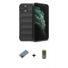 MARSİLYAN™- iPhone 11 Pro Kılıf Atlas Koleksiyonu - Siyah Joko Magic 5D Hayalet Cam + Metal Kamera Lens Koruma Cam - KI
