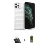 MARSİLYAN™- iPhone 11 Pro Kılıf Atlas Koleksiyonu - Siyah Joko Magic 5D Hayalet Cam + Kamera Lens Koruma Cam - SF