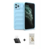 MARSİLYAN™- iPhone 11 Pro Kılıf Atlas Koleksiyonu - Siyah Mat Seramik Nano Ekran Koruyucu + Kamera Lens Koruma Cam - SF