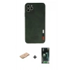 MARSİLYAN™- iPhone 11 Pro Kılıf Doruk Asil Koleksiyonu - Şeffaf 360 Full Body Arka Koruyucu + Renkli Kamera Lens Koruma Cam - TU