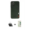 MARSİLYAN™- iPhone 11 Pro Kılıf Doruk Asil Koleksiyonu - Siyah 20D Premium Cam Ekran Koruyucu + Kamera Lens Koruma Cam - SF