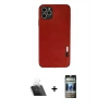 MARSİLYAN™- iPhone 11 Pro Kılıf Doruk Asil Koleksiyonu - Siyah 34D Hayalet Izgaralı Cam + Kamera Lens Koruma Cam - SF