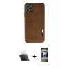 MARSİLYAN™- iPhone 11 Pro Kılıf Doruk Asil Koleksiyonu - Siyah 34D Hayalet Izgaralı Cam + Kamera Lens Koruma Cam - SF