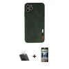 MARSİLYAN™- iPhone 11 Pro Kılıf Doruk Asil Koleksiyonu - Siyah 34D Hayalet Izgaralı Cam + Kamera Lens Koruma Cam - SF